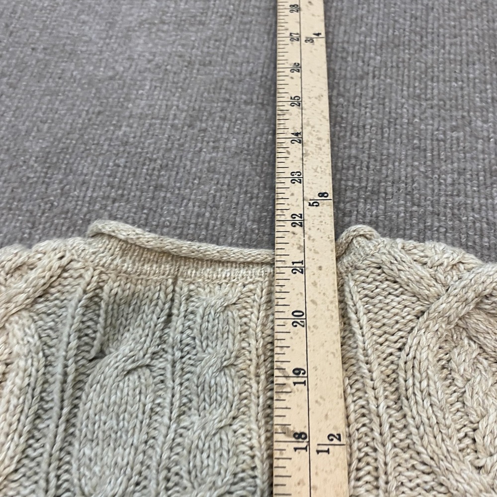 VTG Sonoma Sweater Women XL Beige Silk Wool Cable Knit Button Crew Neck Cardigan - Picture 10 of 11